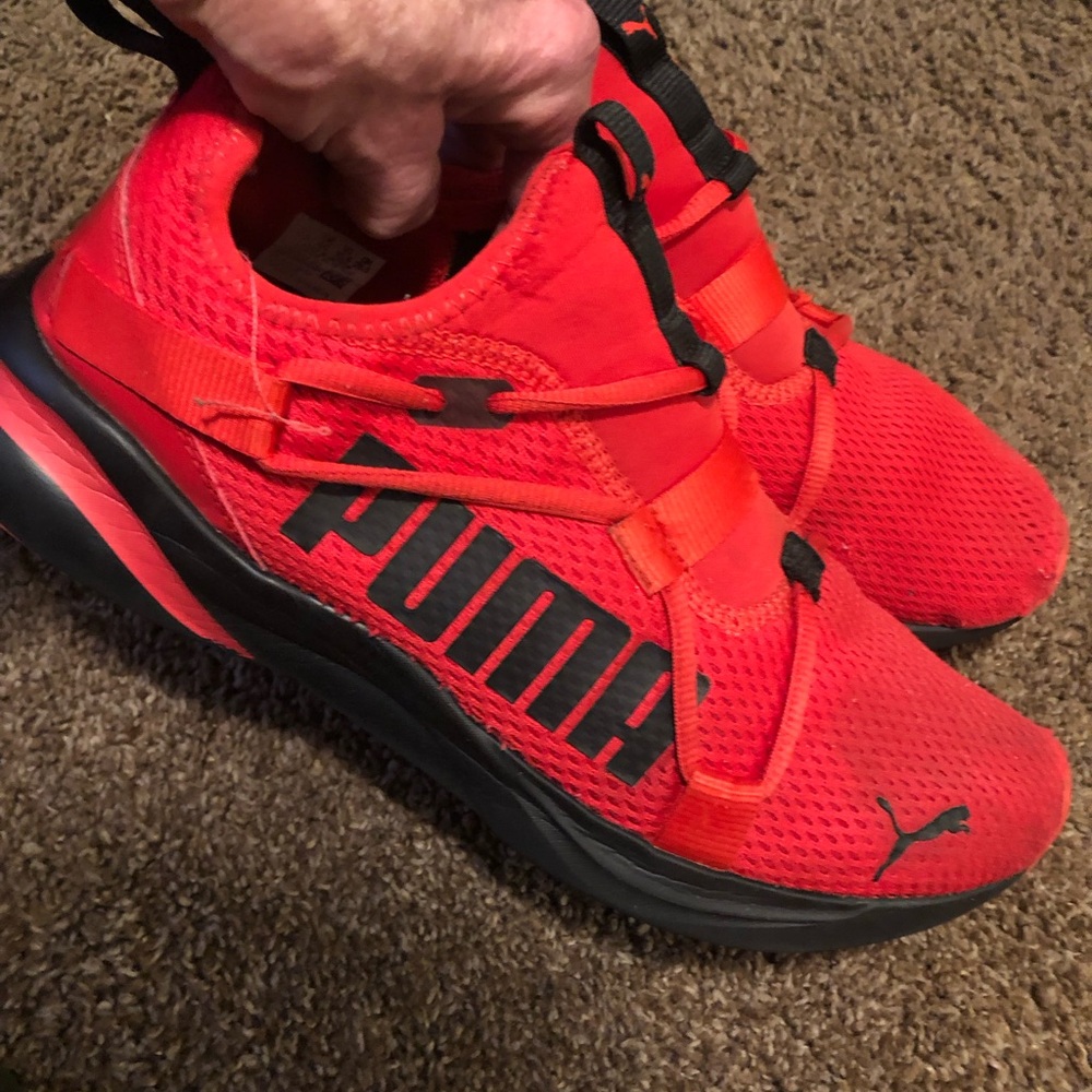 Men’s RED PUMA ‘SoftRide’ Slip-on Shoes. 10.5